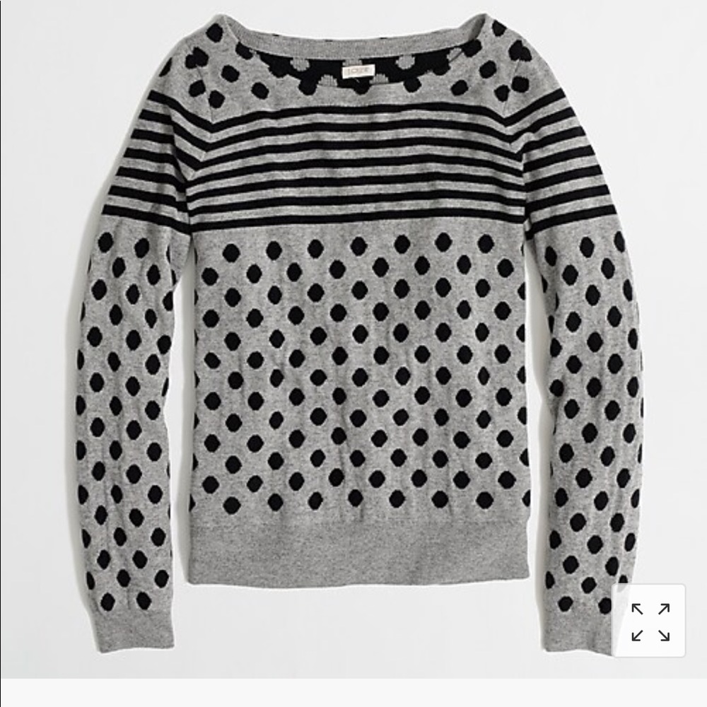 J Crew factory polka dot stripe sweater